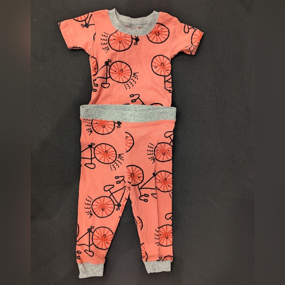 Pink Bicycle Print Pajamas (12M) Gerber